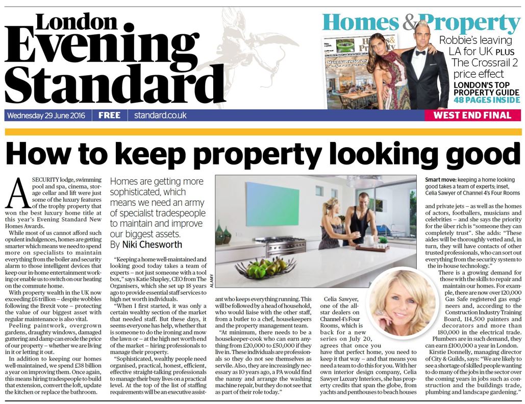 London Evening Standard How To Keep Property Looking Good The